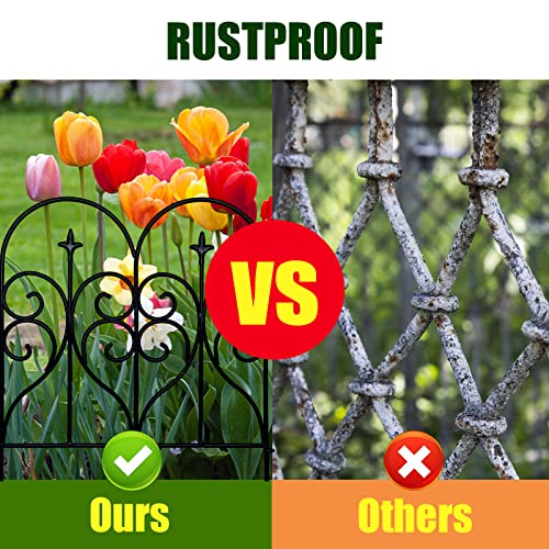 Decorative Garden Fence 32 in x 10 ft Rustproof Metal N300615