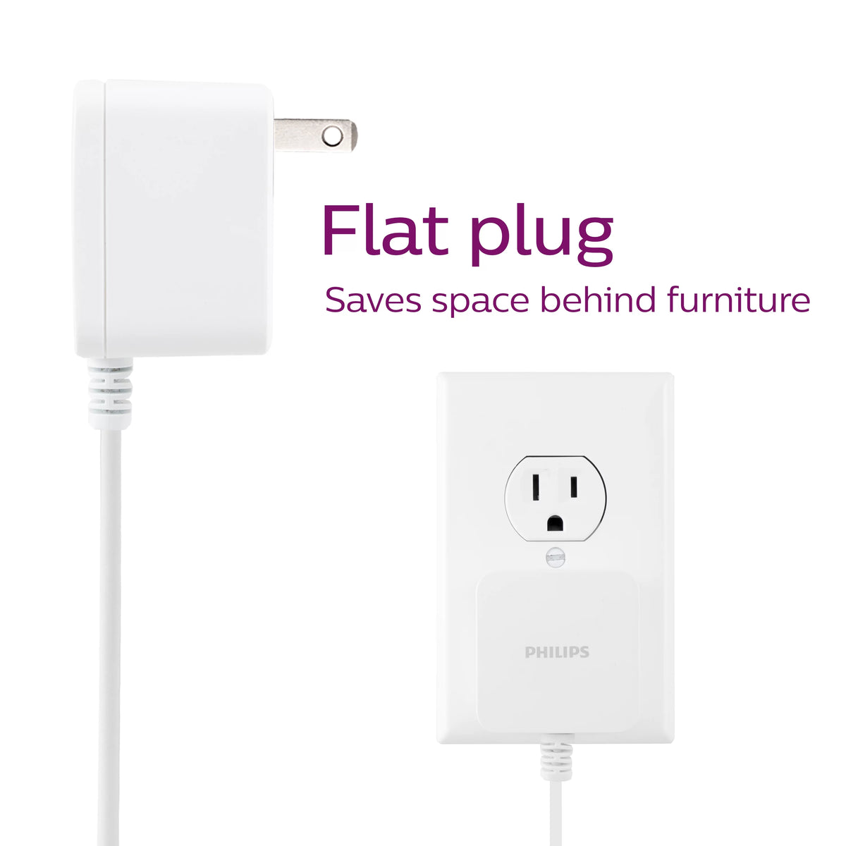 Twin USB Tabletop Charger, 4 USB-A Ports, 8ft Split Cord, White L267