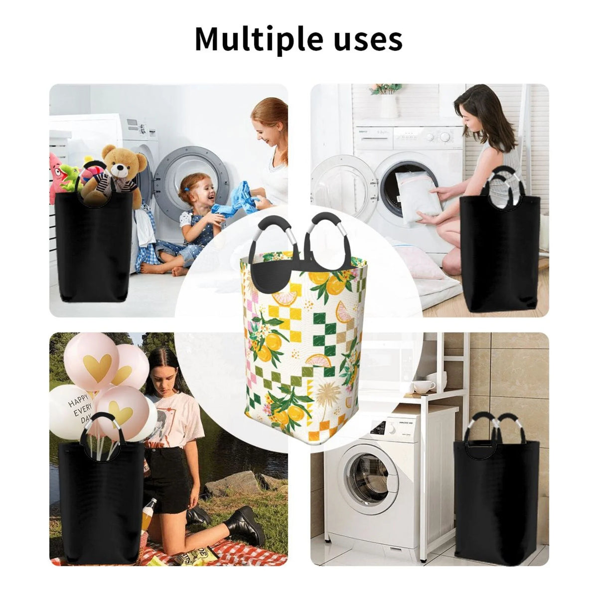 Large Canvas Fabric Laundry Hamper R1825