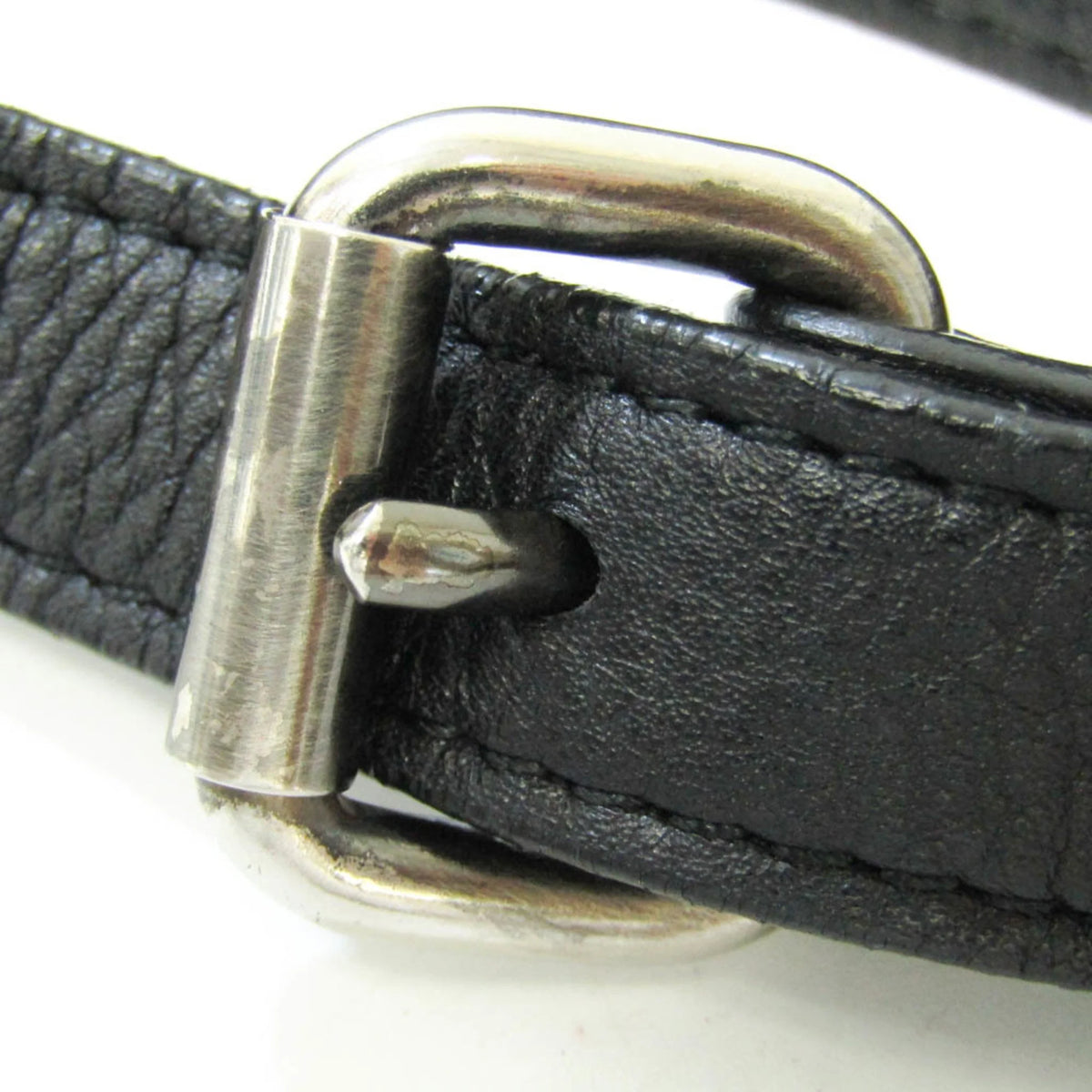 Pre-Owned Black Leather Shoulder Bag I229