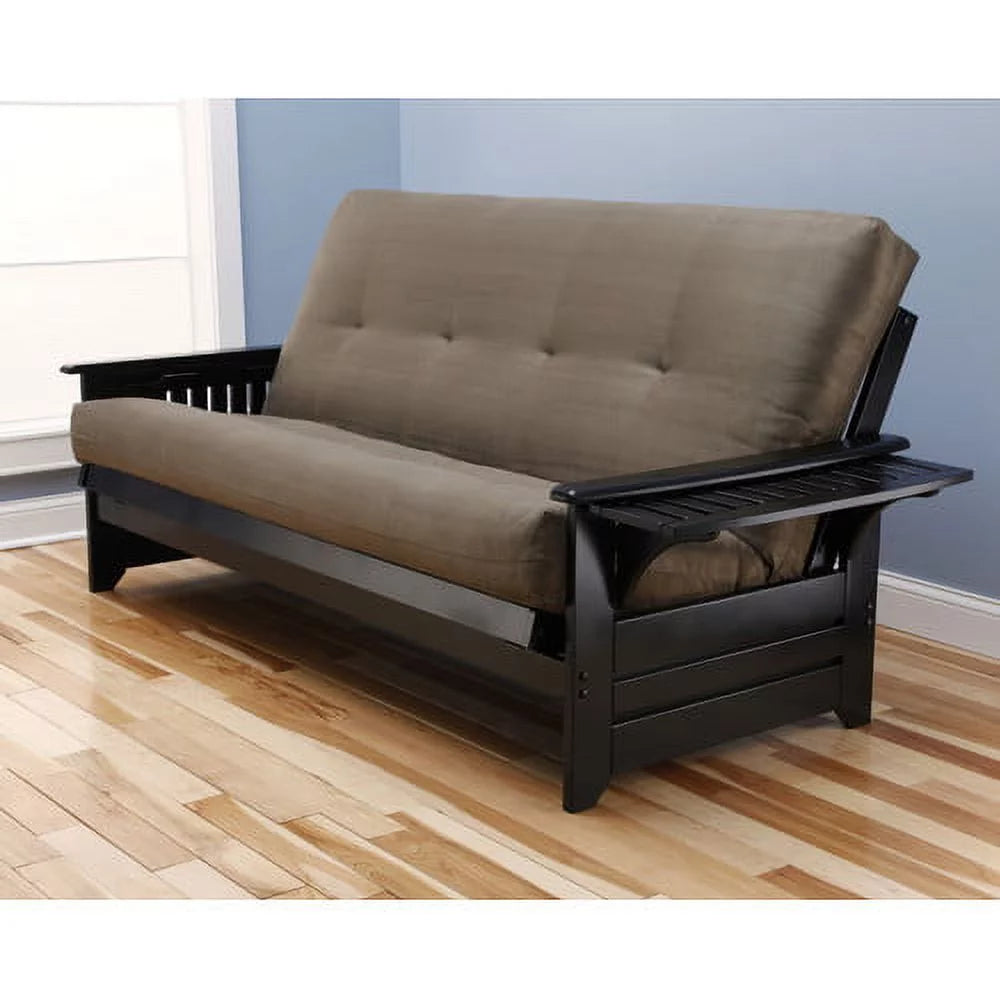 Light Brown Futon with Fabric Mattress S611