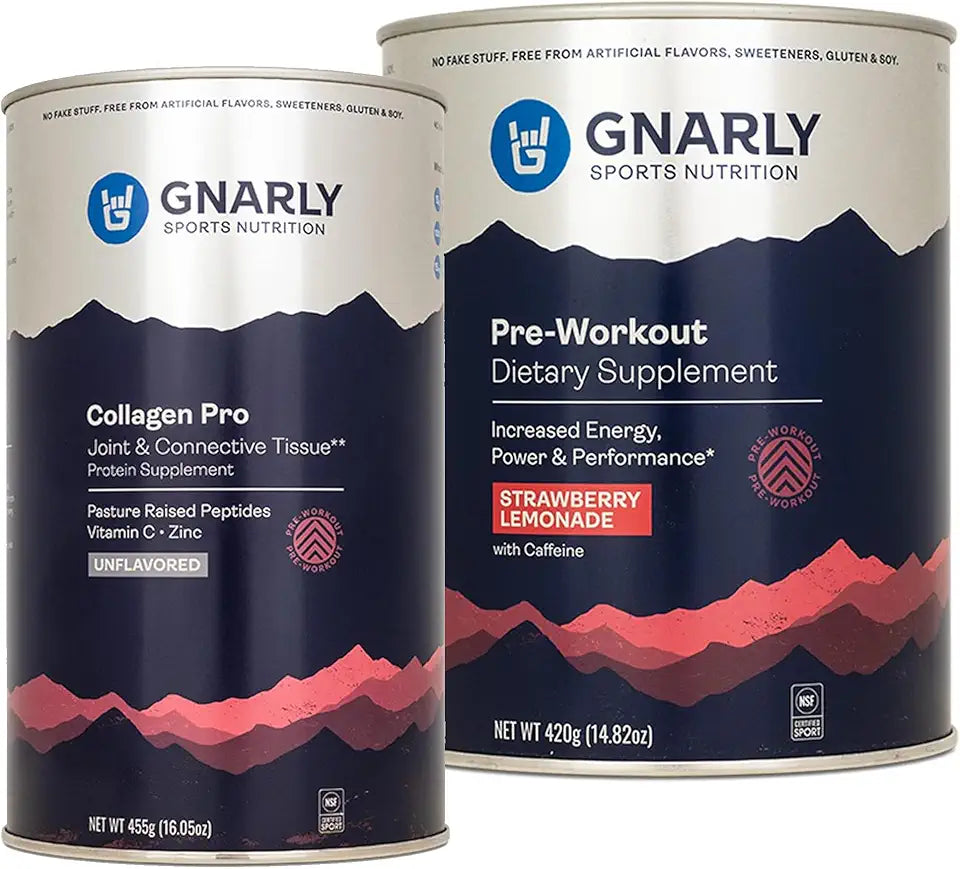 Unflavored Collagen Pro and Strawberry Lemonade Preworkout B49520