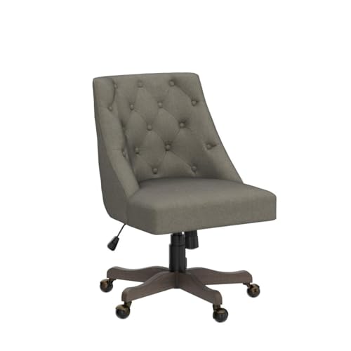 Beige Tufted Upholstered Home Office Chair S339588