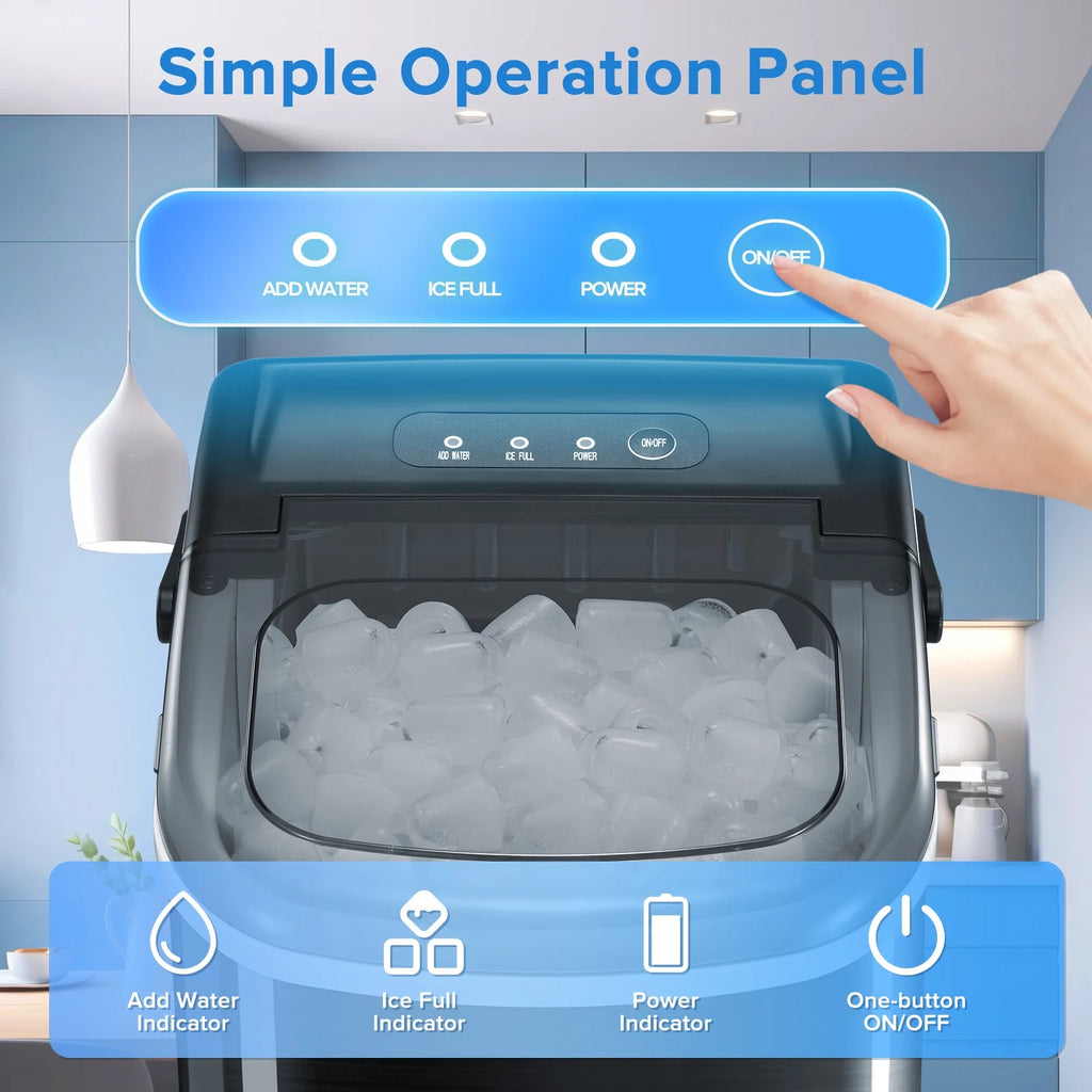 Portable Countertop Ice Maker 26lbs/24H Stainless Steel Black K682448
