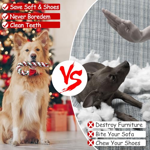 24 Pieces Christmas Dog Rope Toys K9706