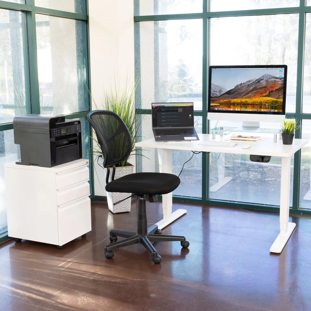 White Electric Standing Desk with Tabletop B167