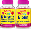 Elderberry Vitamin C Zinc Biotin Kids Gummies Bundle Gluten Free Chewable R30929