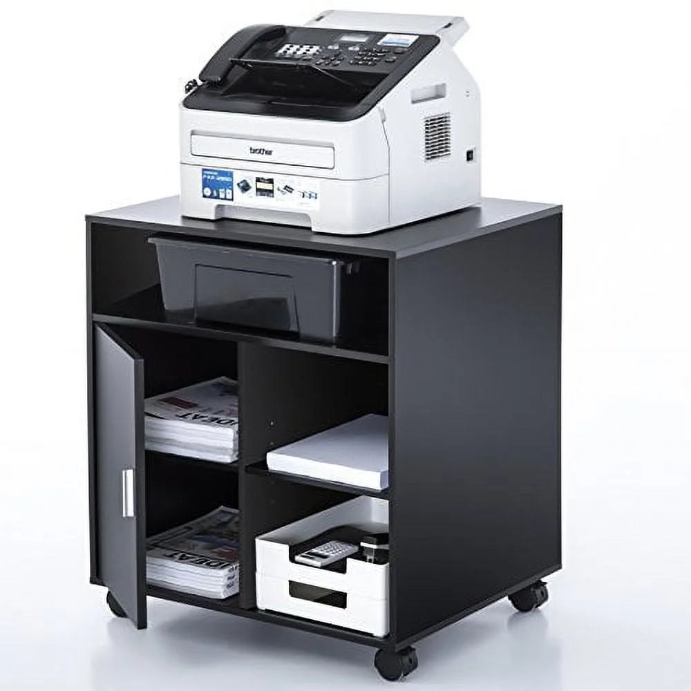 Black Mobile File Cabinet with Storage Q96937
