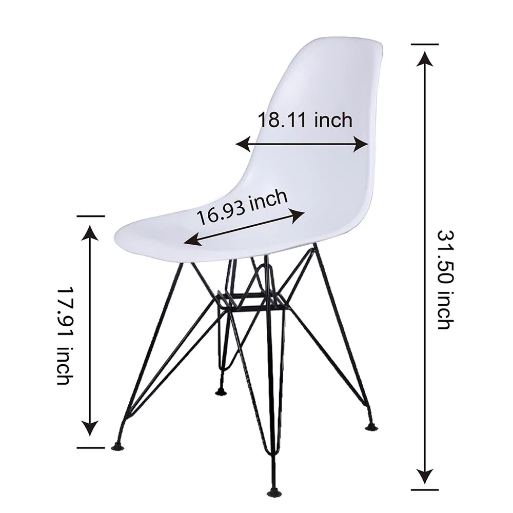 White Dining Room Kitchen Chairs with Black Legs J9202