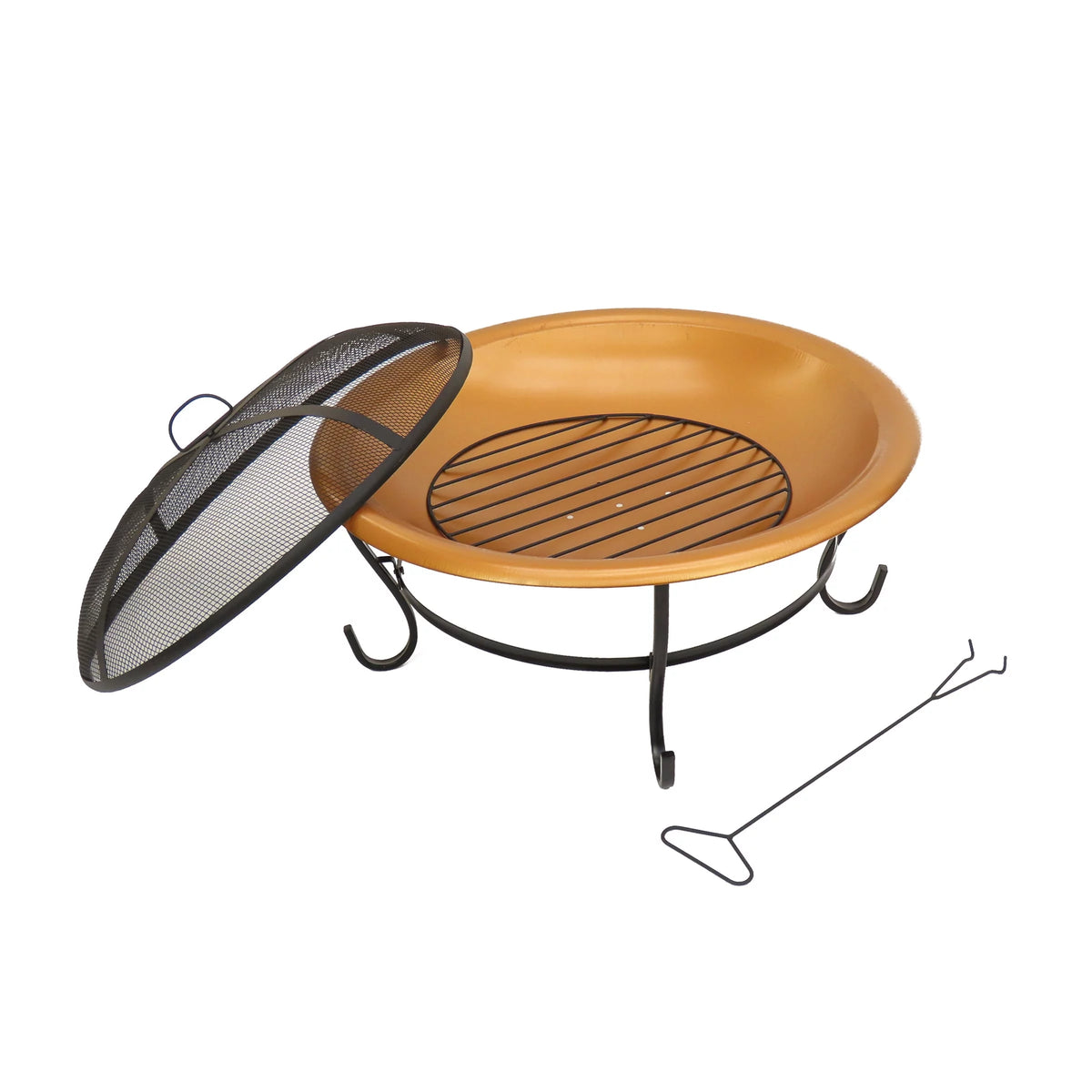 29" Copper Fire Pit with Stand and Screen K5429
