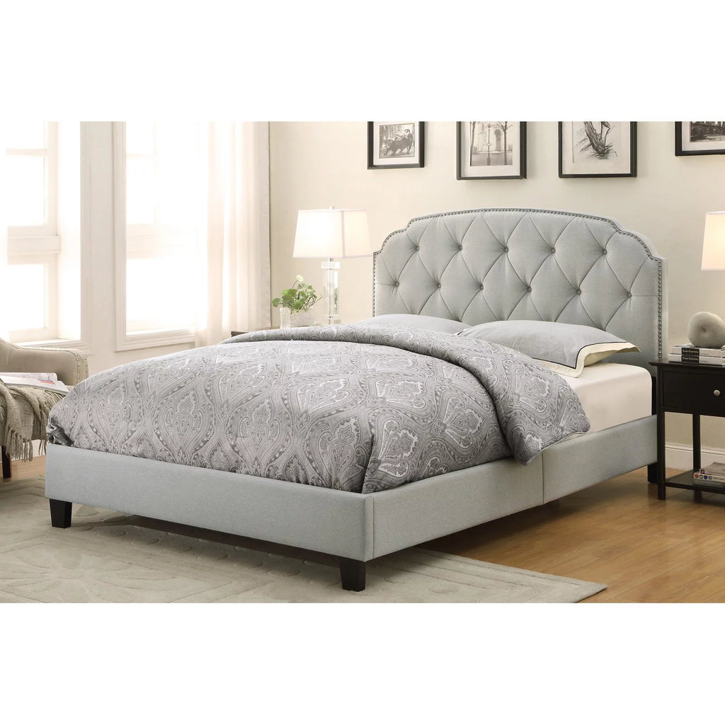 King All-In-One Shaped Corners Upholstered Bed N1858