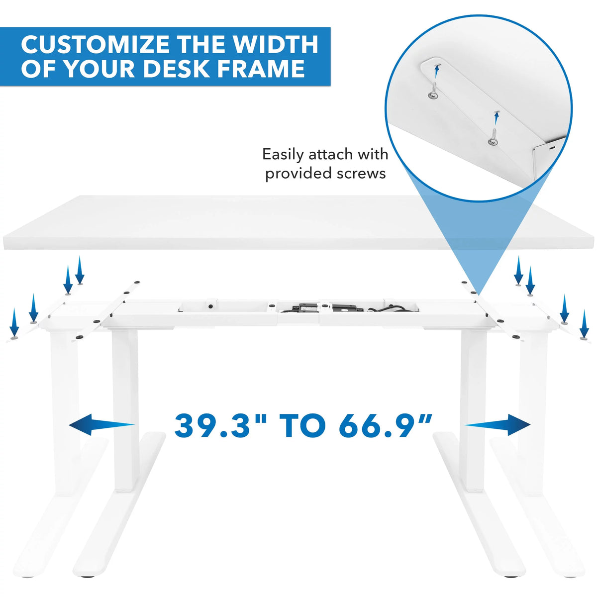 White Electric Standing Desk with Tabletop B167