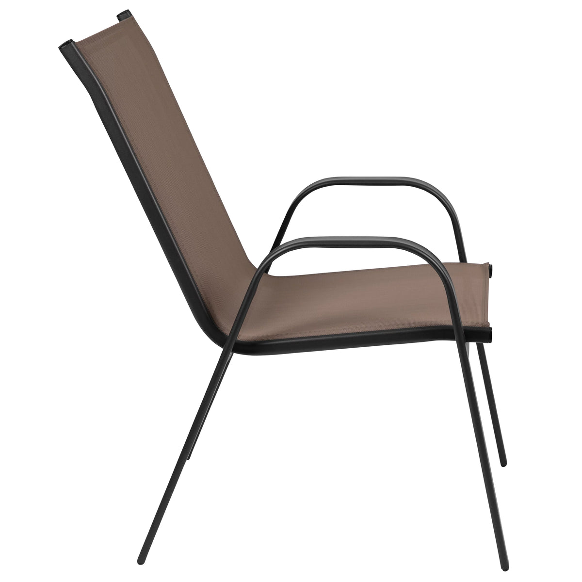 5 Piece Outdoor Patio Dining Set with 4 Brown Stack Chairs F1422
