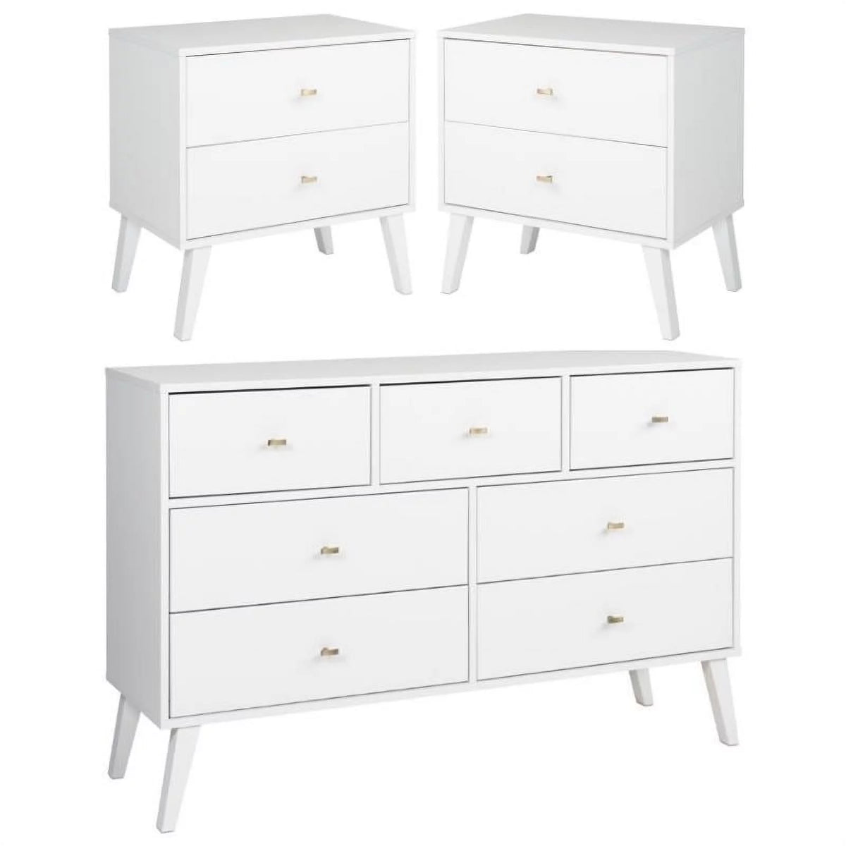 White 2 Nightstands and 7-Drawer Dresser 3-Piece Set H74935
