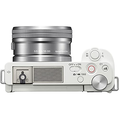 White Mirrorless Camera with 16-50mm Lens Z790265