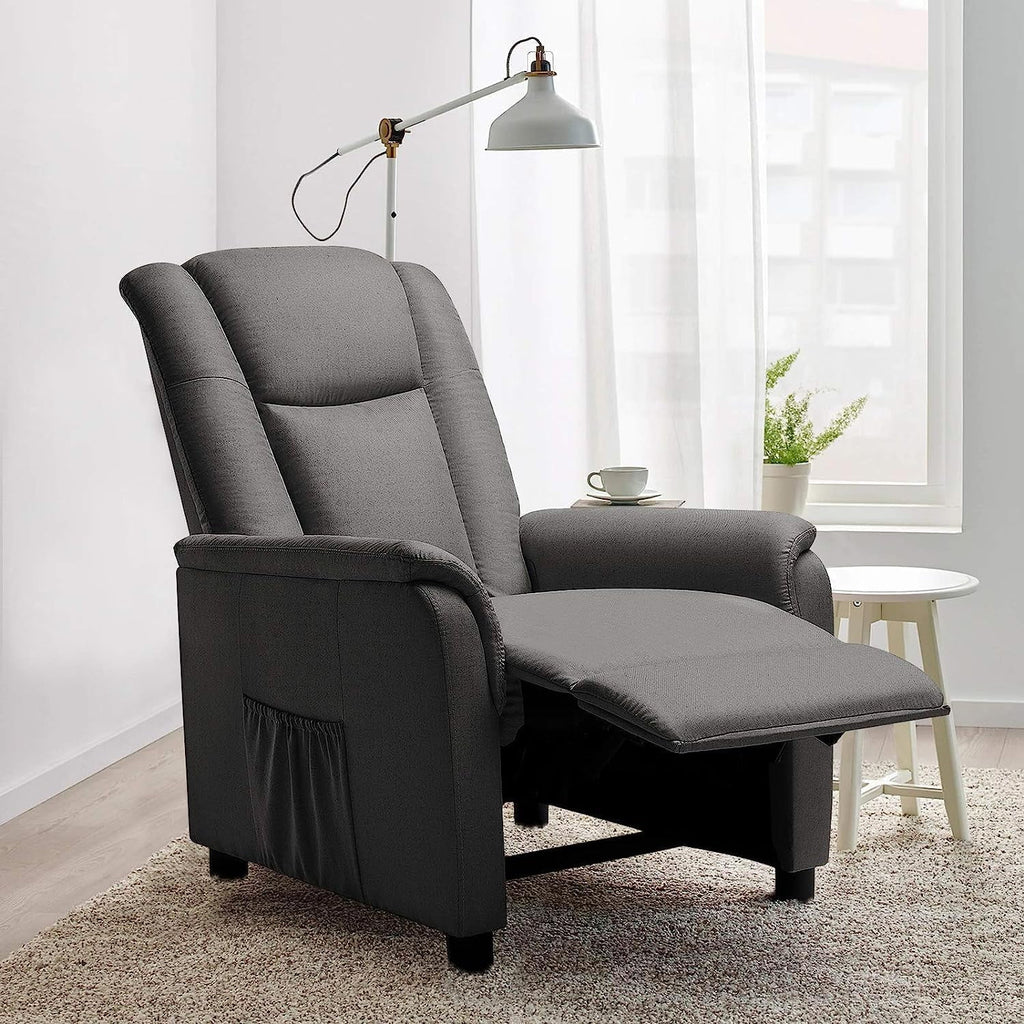 Fabric Recliner Chair with Footrest and Backrest J116