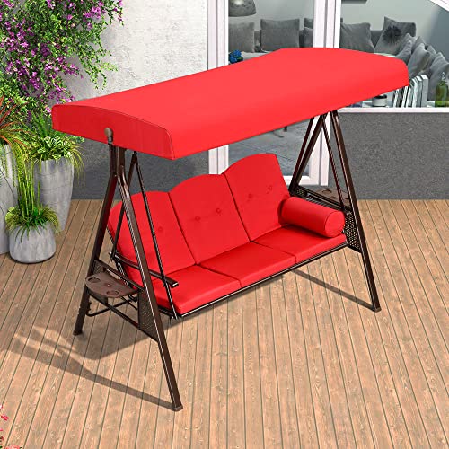 3-Seat Outdoor Patio Swing with Canopy and Cushions W2306