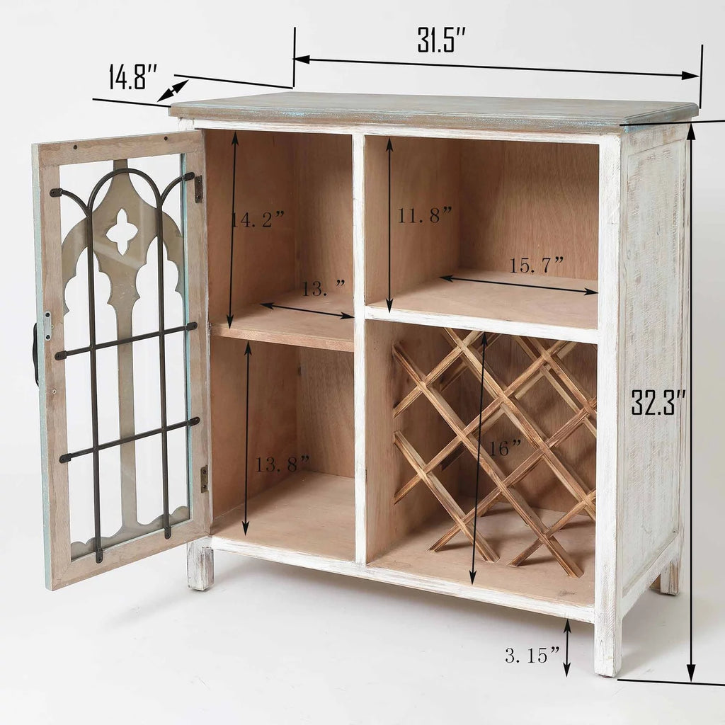Wood 1-Door Storage Wine Cabinet K5572