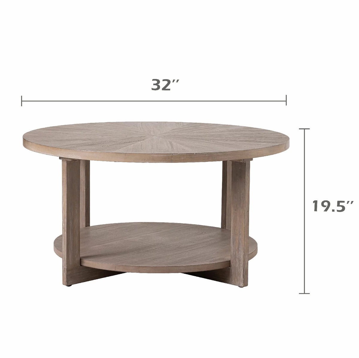Round Wood Coffee Table with Storage R704