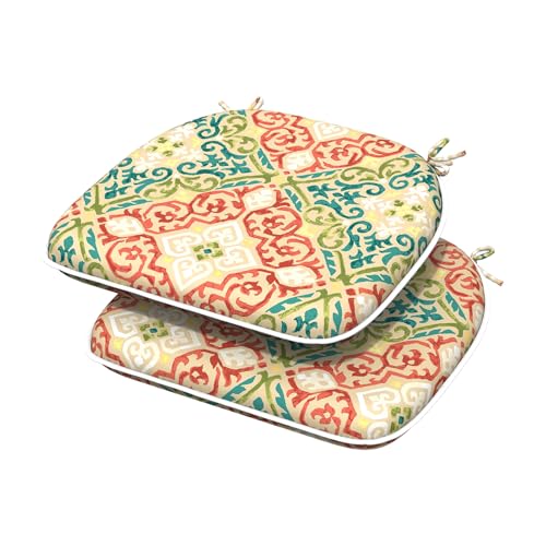 16x17 Inch Flower Blue Set of 4 Chair Cushions F96752