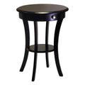 Black Round Wooden Accent Table with Drawer U445628