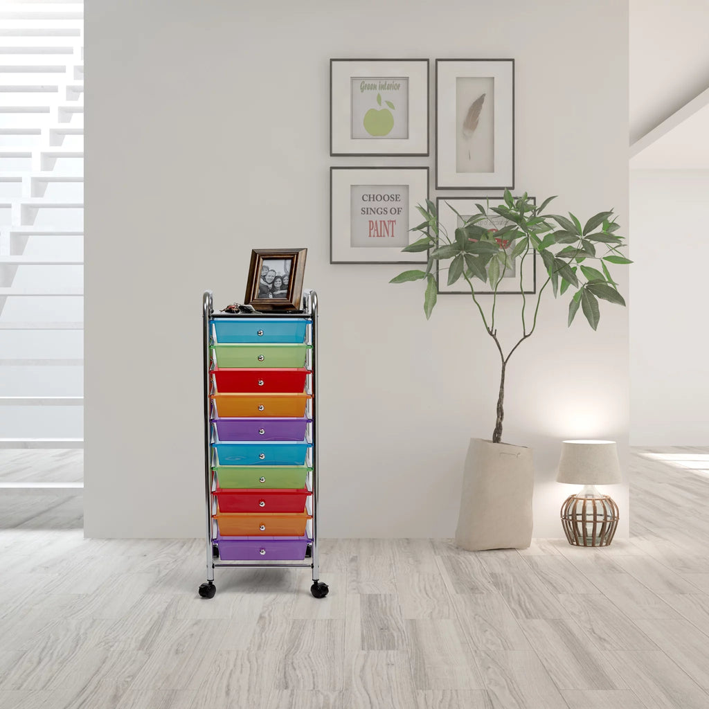 10 Drawer Organizer Cart with Wheels T86385