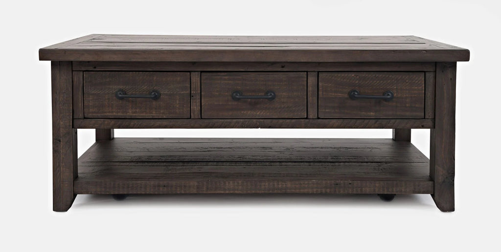 48" Rustic Reclaimed Pine 3 Drawer Coffee Table W3431