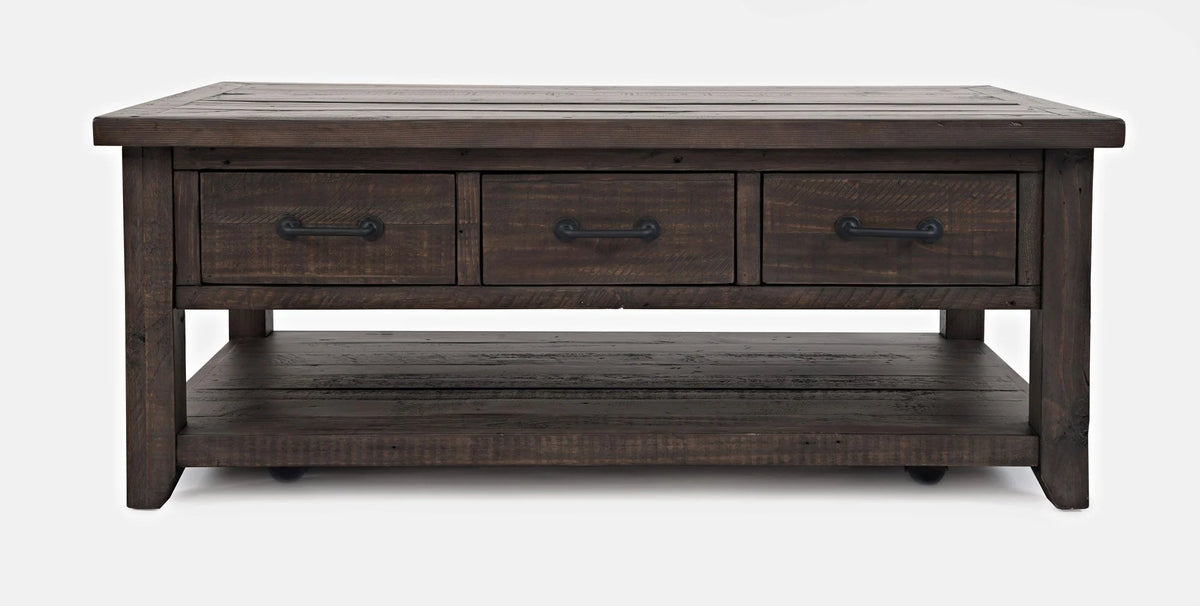 48" Rustic Reclaimed Pine 3 Drawer Coffee Table W3431