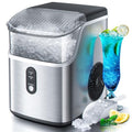 Countertop Ice Maker with Soft Chewable Pellet Ice, 34Lbs/24H, Self-Cleaning, Stainless Steel Silver Q1455