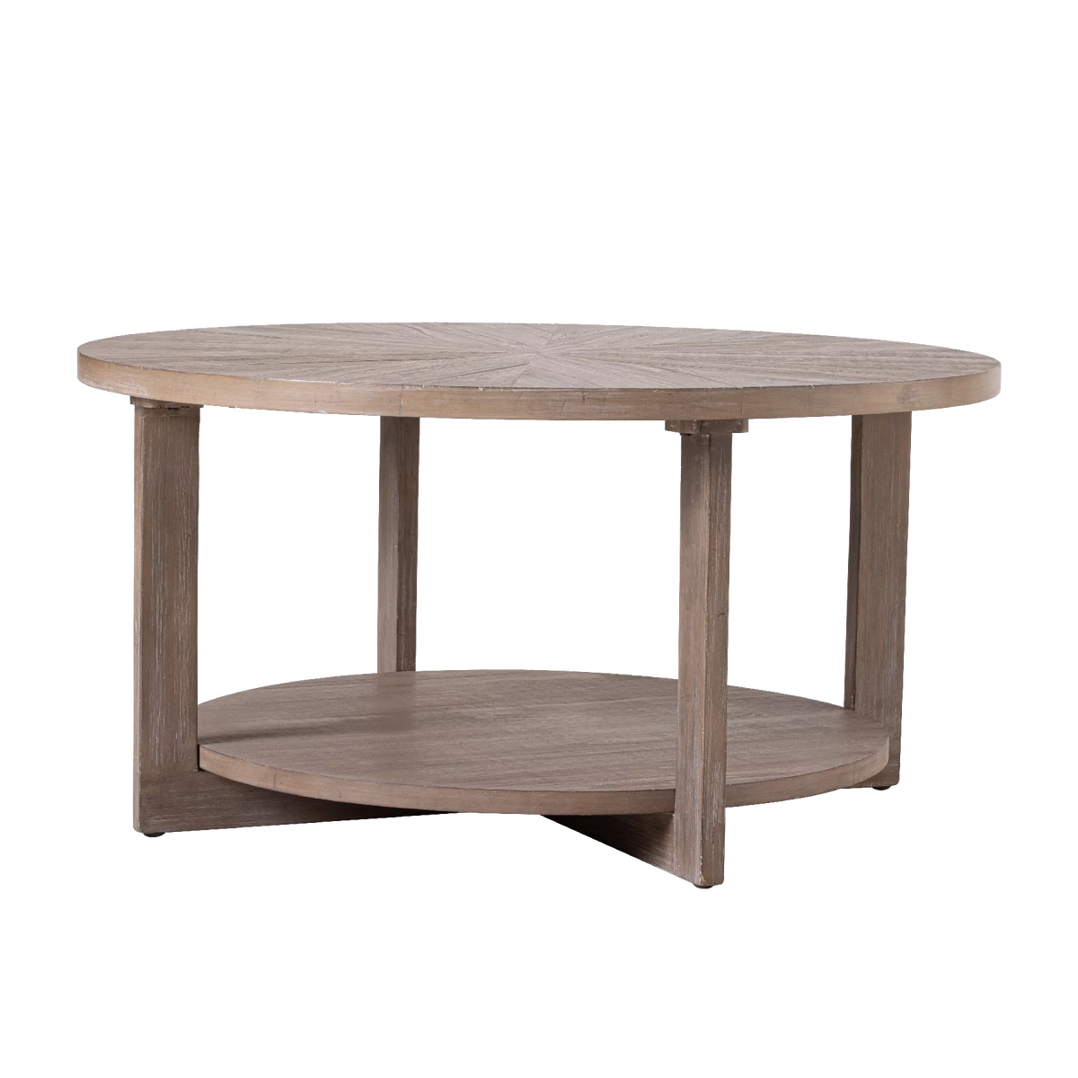 Round Wood Coffee Table with Storage R704
