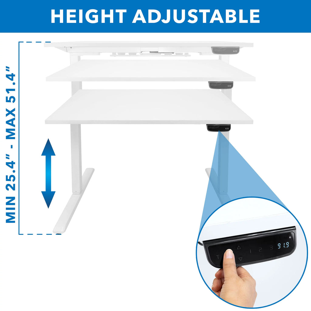 White Electric Standing Desk with Tabletop B167