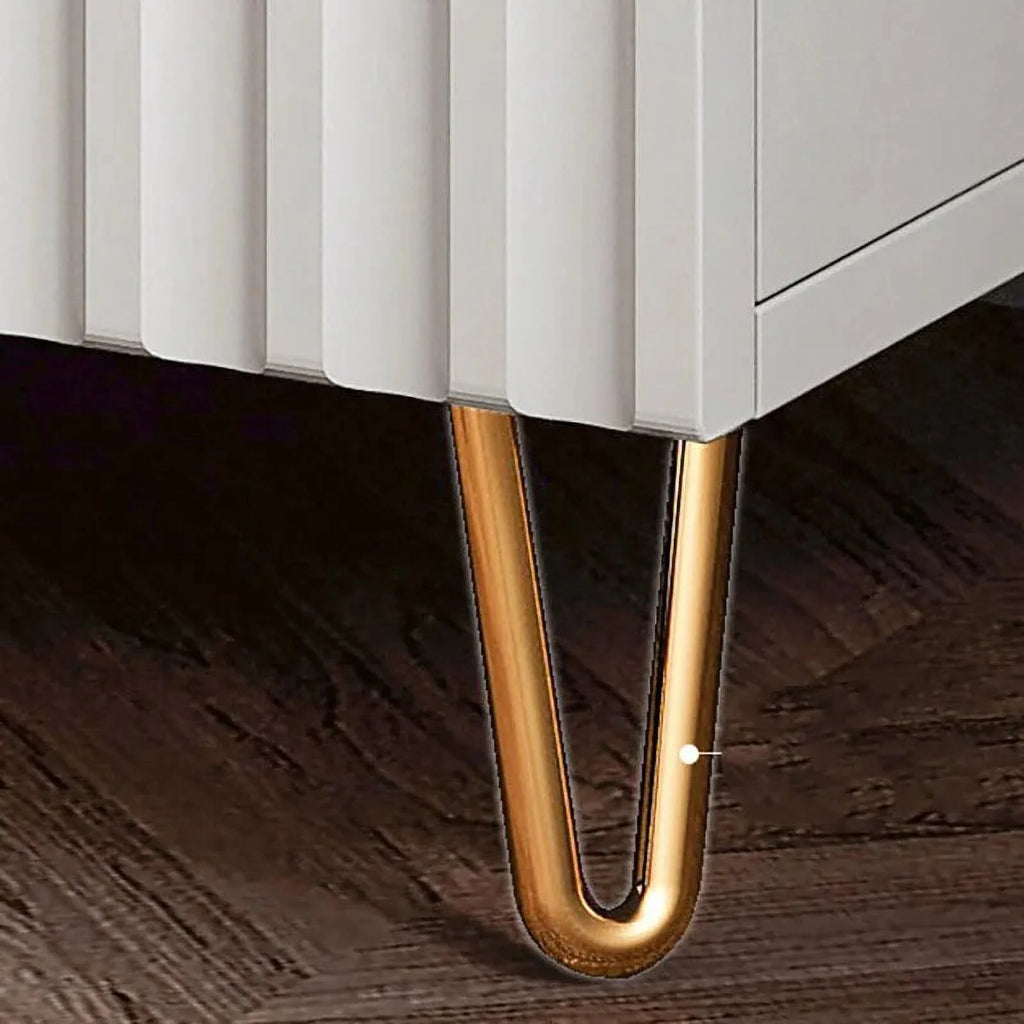 White Modern Nightstand with Drawers X880