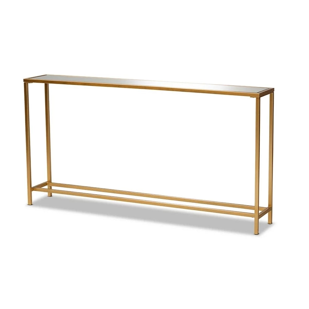 Gold Mirrored Glass Console Table R679990