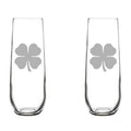 Set of 2 Glass Champagne Flutes 8.5 oz Stemless Y85775