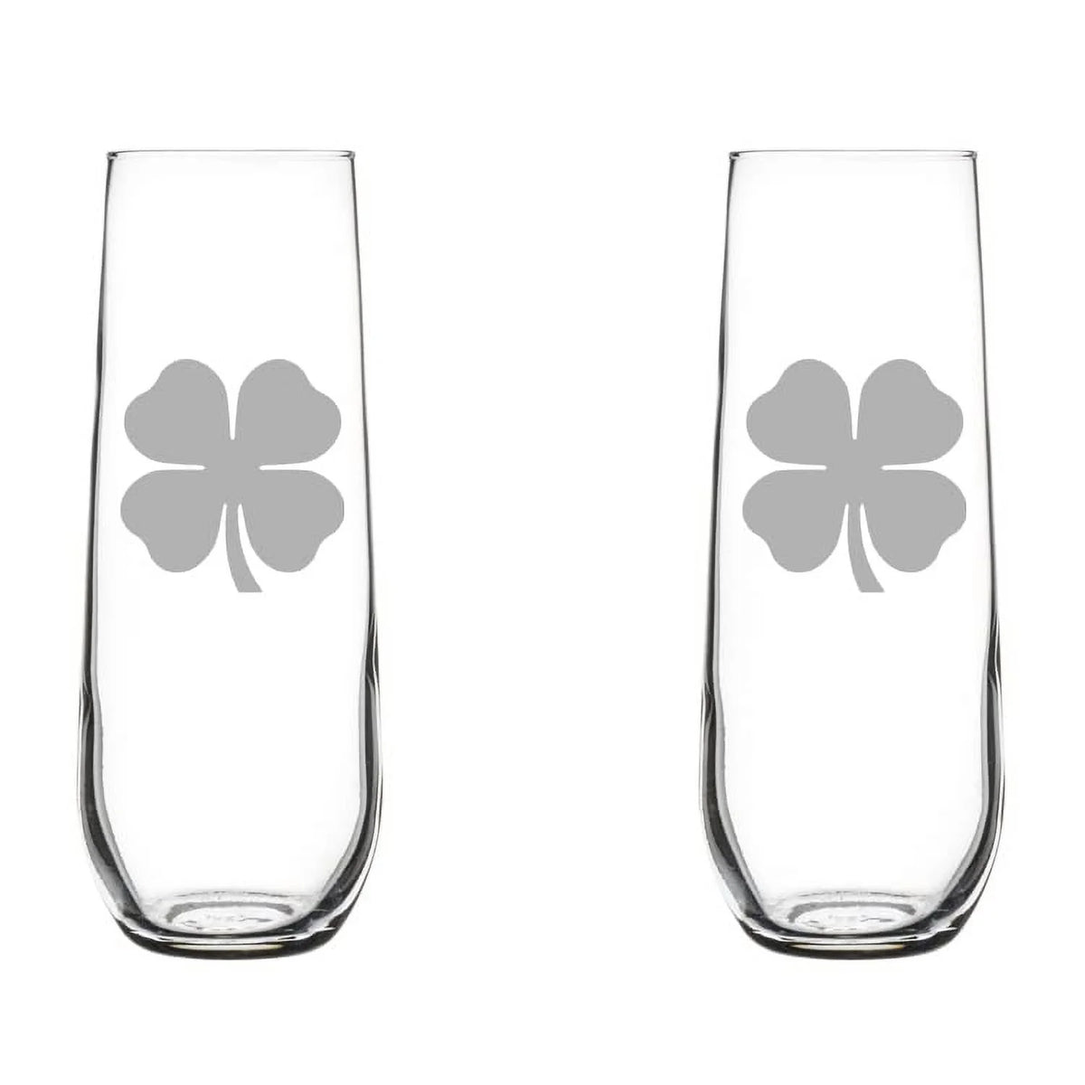 Set of 2 Glass Champagne Flutes 8.5 oz Stemless Y85775