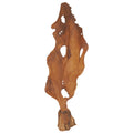 Brown Teak Wood Handmade Live Edge Leaf Sculpture P895