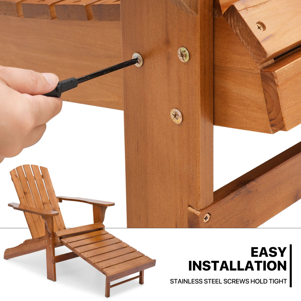 Set of 3 Adirondack Chairs with Side Table O1708
