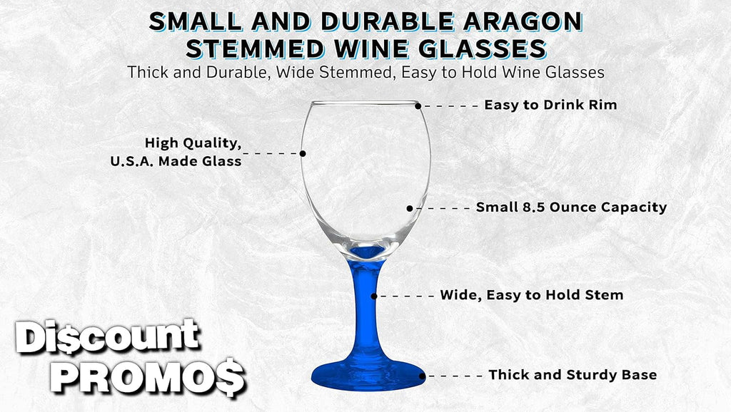 Blue 8.5 Oz Wine Glasses Set R82578