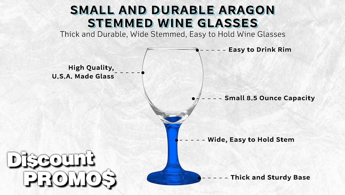 Blue 8.5 Oz Wine Glasses Set R82578