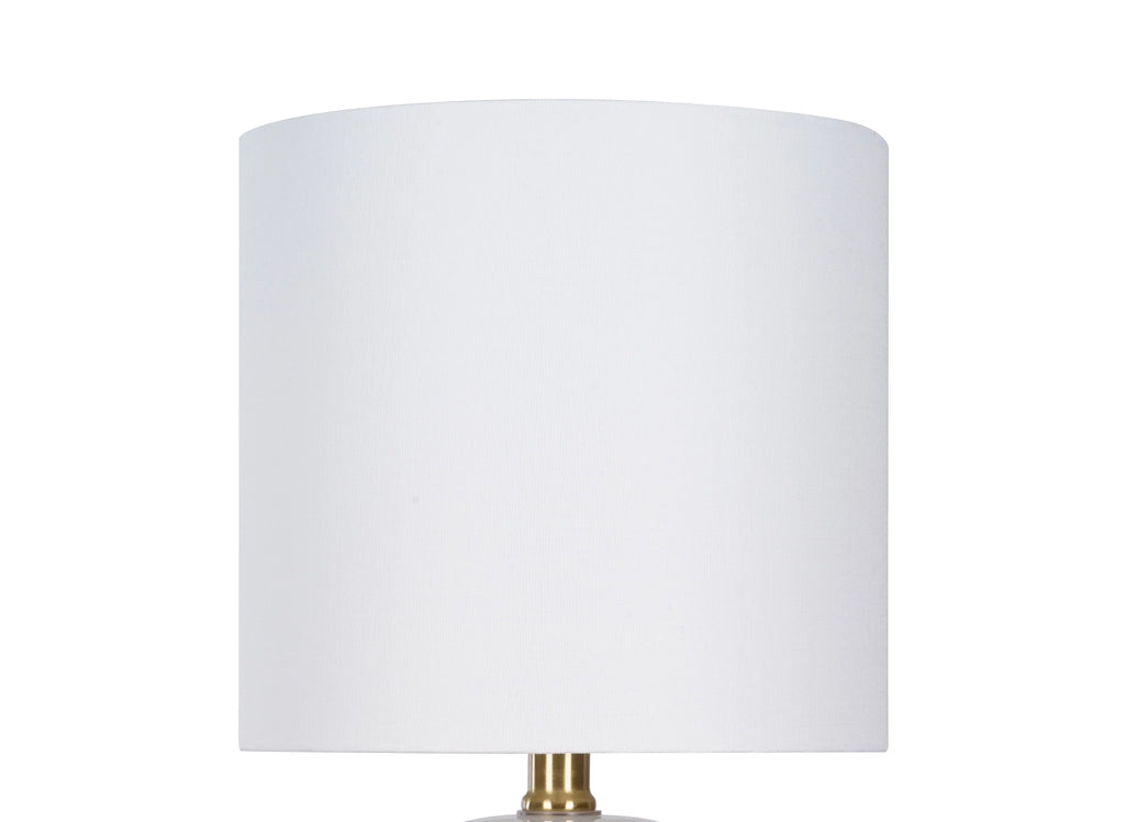 Ceramic Table Lamp, White Finish with Brass Accents, 18" H Q332