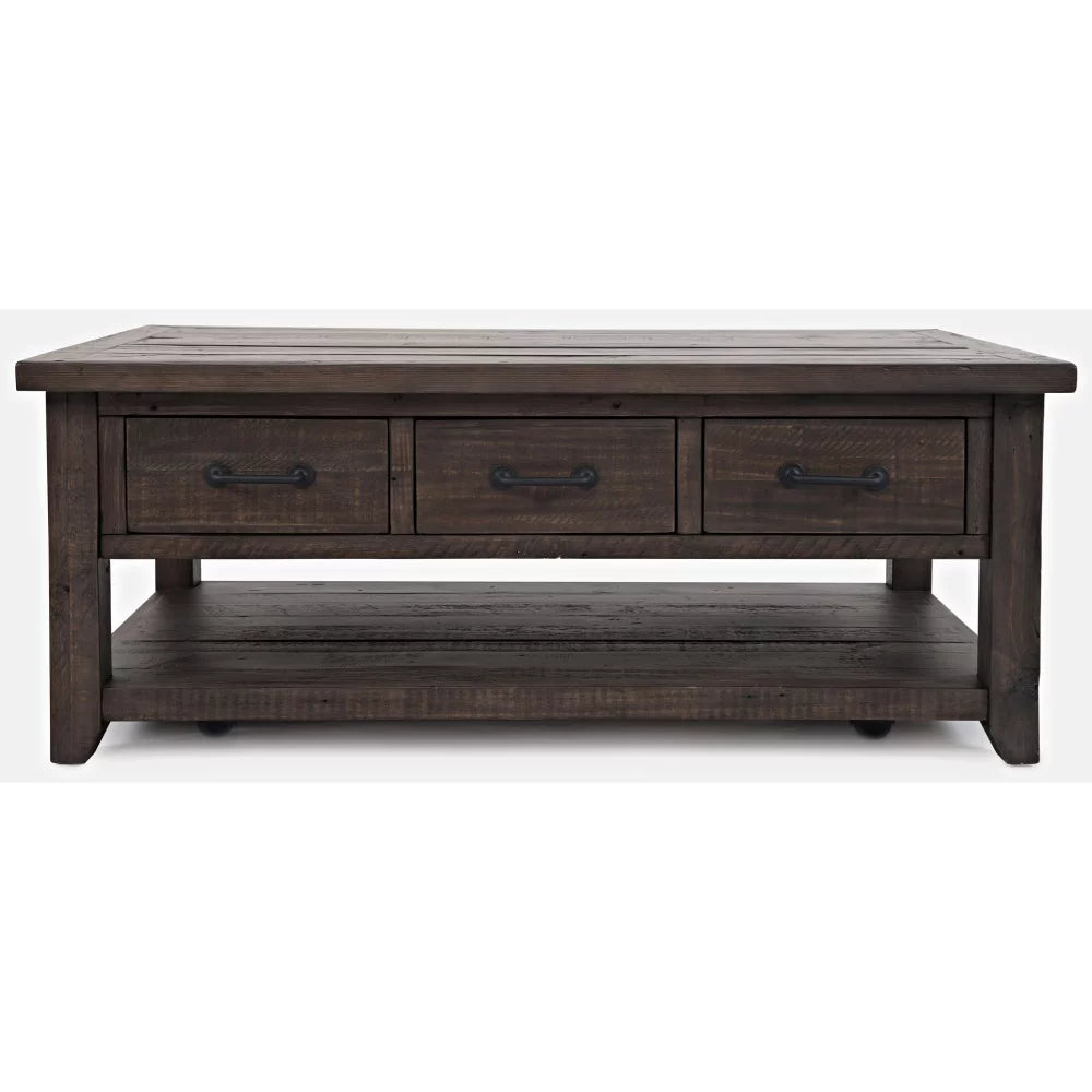 48" Rustic Reclaimed Pine 3 Drawer Coffee Table W3431