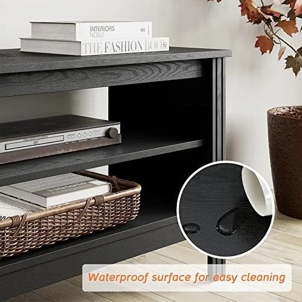 Black TV Stand with 16 Color LED up to 75 Inches T271563
