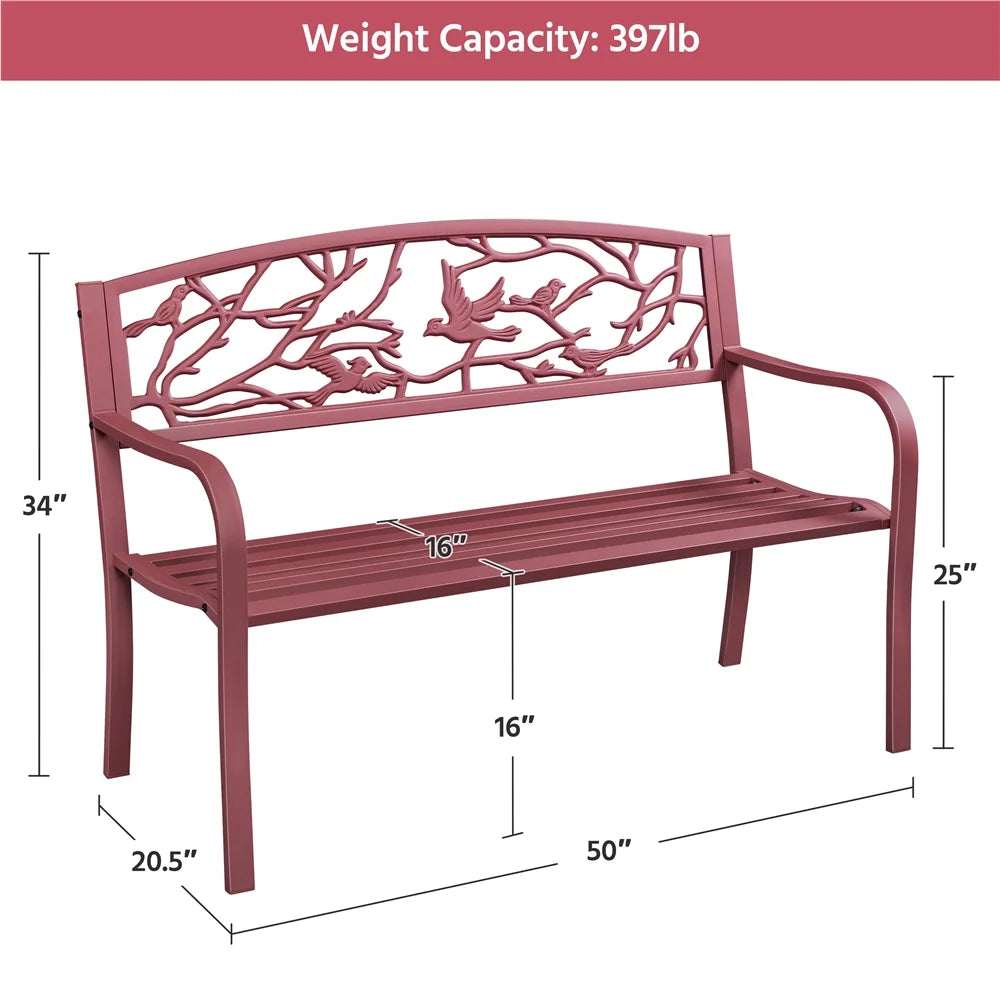 Red Patio Garden Bench I983