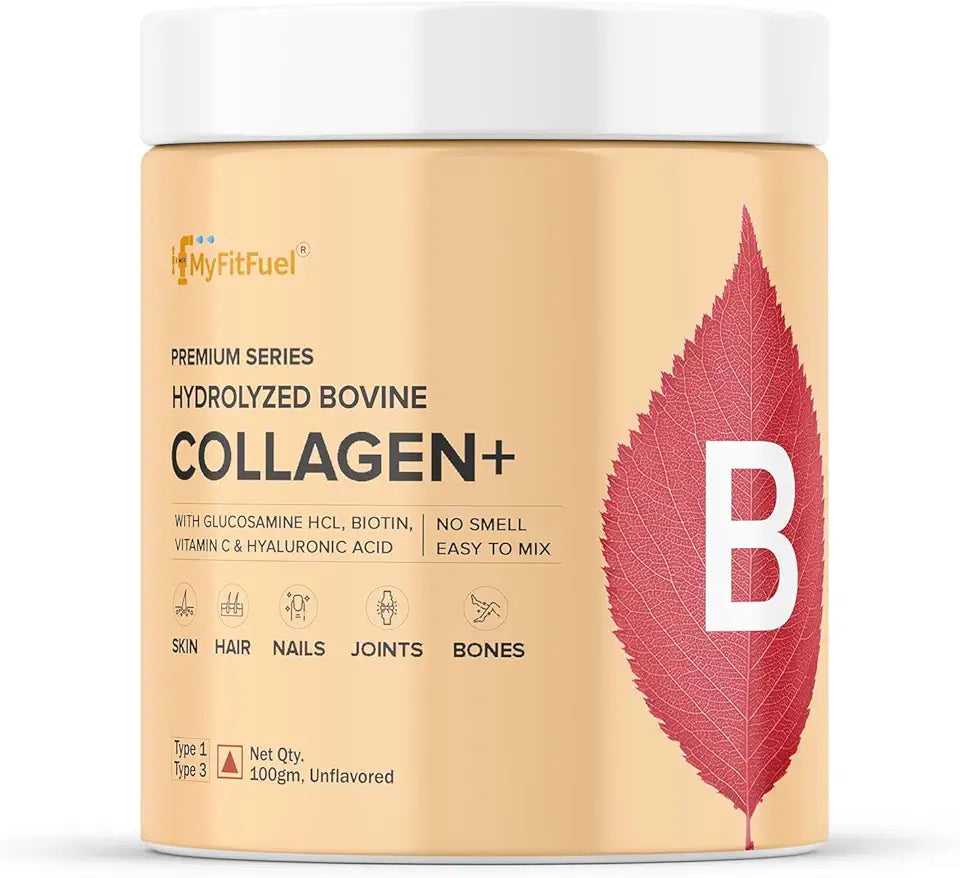 Hydrolyzed Bovine Collagen Powder with Glucosamine, Hyaluronic Acid, Biotin, Zinc & Vitamin C B130116