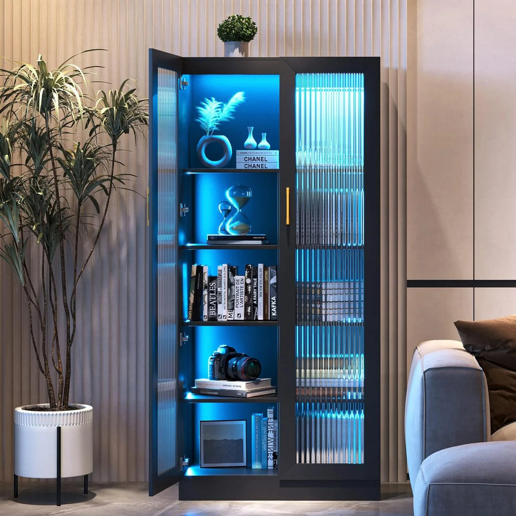 67" White LED Storage Cabinet with Charging Station G689596