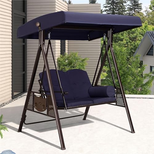 3-Seat Outdoor Patio Swing with Canopy and Cushions W2306
