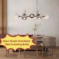8-Head Black Glass Shade Chandelier H28625