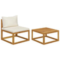 2 Piece Acacia Wood Patio Sofa Set with Cushion Y2162