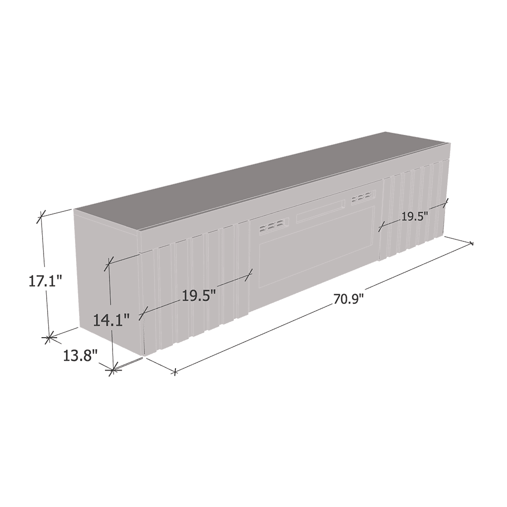 Floating Fireplace TV Stand for TVs up to 80" High Gloss V98270