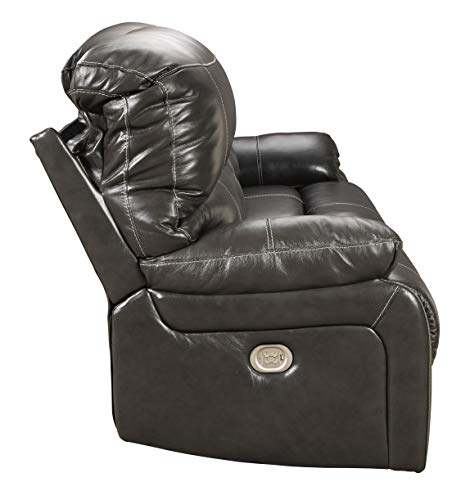 Dark Brown Faux Leather Double Reclining Sofa Q759